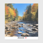 New England kleurrijk landschap, herfst, Sticker (Vel)