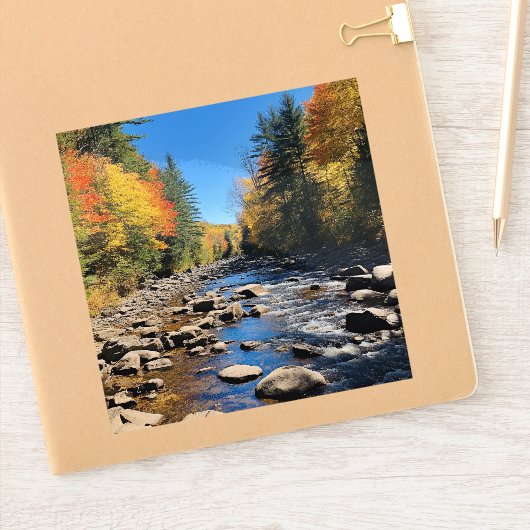 New England kleurrijk landschap, herfst, Sticker (Notitieboek)