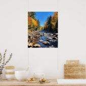 New England kleurrijk landschap Poster (Keuken)