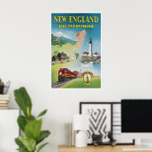 New England Kunst Vintage Print Reisposter (Thuiskantoor)