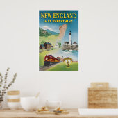 New England Kunst Vintage Print Reisposter (Keuken)
