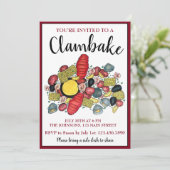 New England Lobster Boil Clambake Seafood Dinner Kaart (Staand voorkant)