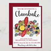 New England Lobster Boil Clambake Seafood Dinner Kaart (Voorkant / Achterkant)
