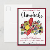 New England Lobster Boil Clambake Seafood Dinner Uitnodiging Briefkaart (Voorkant / Achterkant)