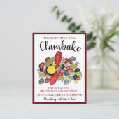 New England Lobster Boil Clambake Seafood Dinner Uitnodiging Briefkaart (Staand voorkant)
