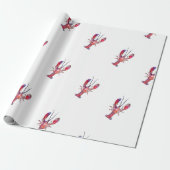 New England Lobster Gift Wrap Cadeaupapier (Uitgerold)