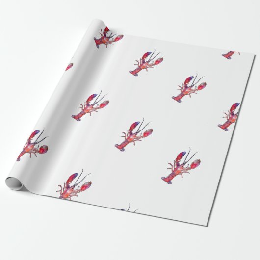New England Lobster Gift Wrap Cadeaupapier (Uitgerold)