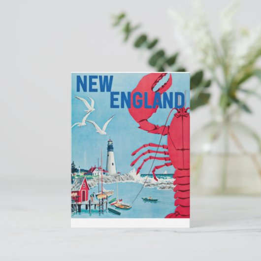  New England Lobster Lighthouse Travel Briefkaart (Staand voorkant)