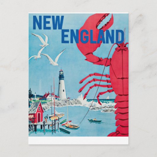 New England Lobster Lighthouse Travel Briefkaart (Voorkant)