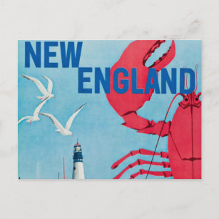  New England Lobster Lighthouse Travel Post Briefkaart