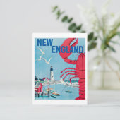 New England Lobster Lighthouse Travel Post Briefkaart (Staand voorkant)