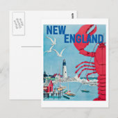 New England Lobster Lighthouse Travel Post Briefkaart (Voorkant / Achterkant)