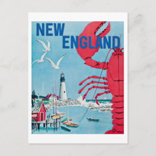  New England Lobster Lighthouse Travel Post Briefkaart
