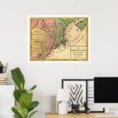 New England Map 1759 Poster (Thuiskantoor)