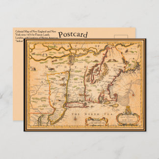 New England Map Native American Settlements Briefkaart