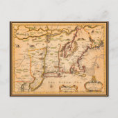 New England Map Native American Settlements Briefkaart (Voorkant)