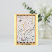 New England Map Summer Travel Briefkaart (Staand voorkant)