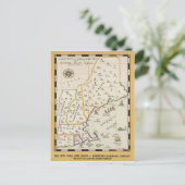 New England Map Travel Poster Briefkaart (Staand voorkant)
