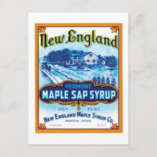New England Maple Sap Syrup Ad Briefkaart