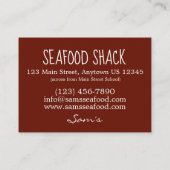 New England Meal Boiled Dinner Corned Beef Cabbage Visitekaartje (Achterkant)