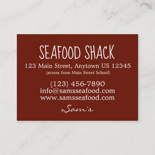 New England Meal Boiled Dinner Corned Beef Cabbage Visitekaartje (Achterkant)