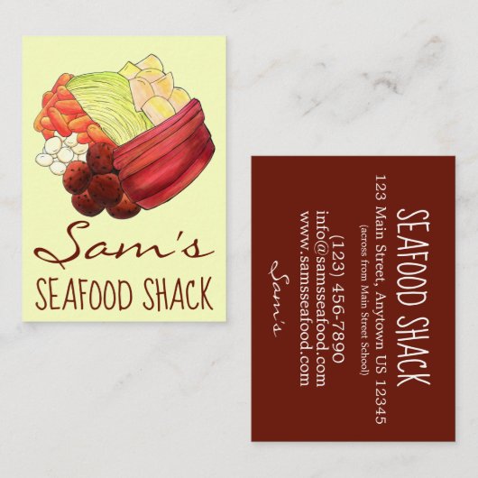 New England Meal Boiled Dinner Corned Beef Cabbage Visitekaartje (Voorkant / Achterkant)