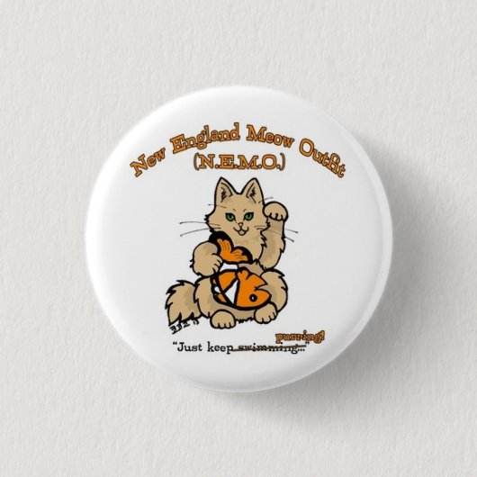 New England Meow Outfit Button (Voorkant)