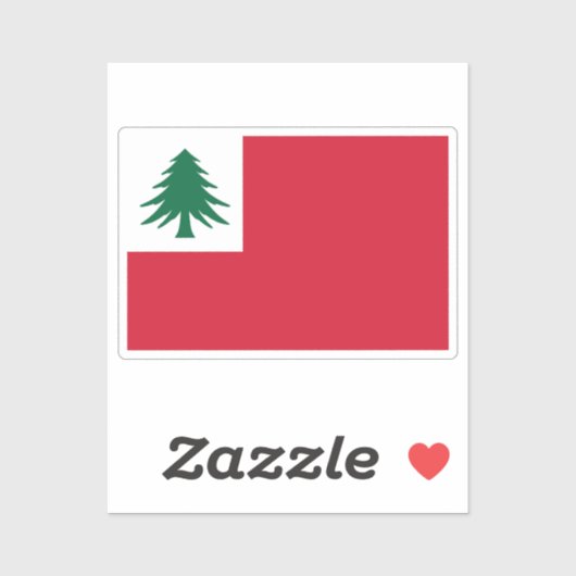 New England Pine Tree Flag Sticker (Vel)
