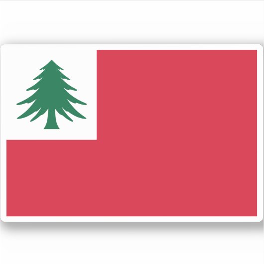 New England Pine Tree Flag Sticker (Voorkant)
