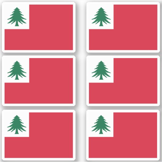 New England Pine Tree Flag Sticker Pack (Voorkant)