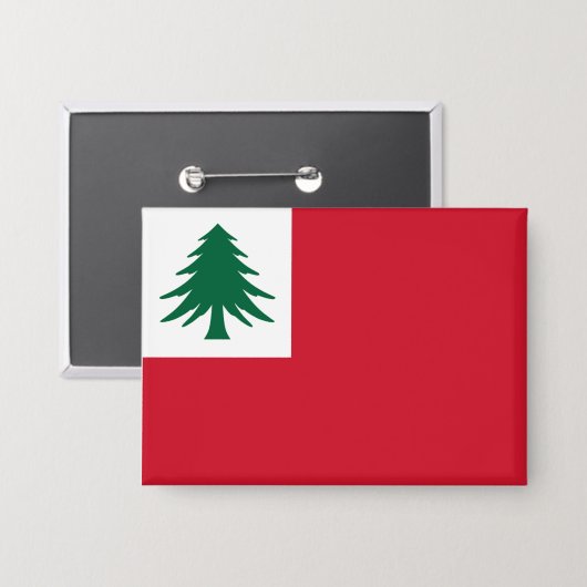 New England Pine Tree-vlag Button (Voorkant / Achterkant)