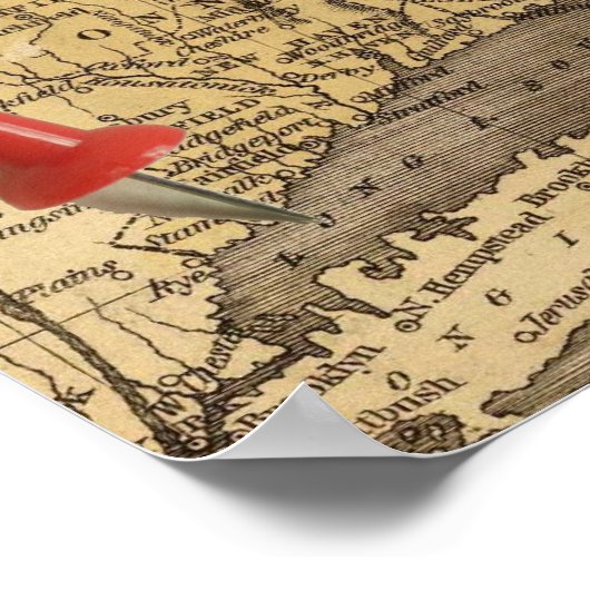 New England Points of Interest Map Marker (1836) Poster (Hoek)