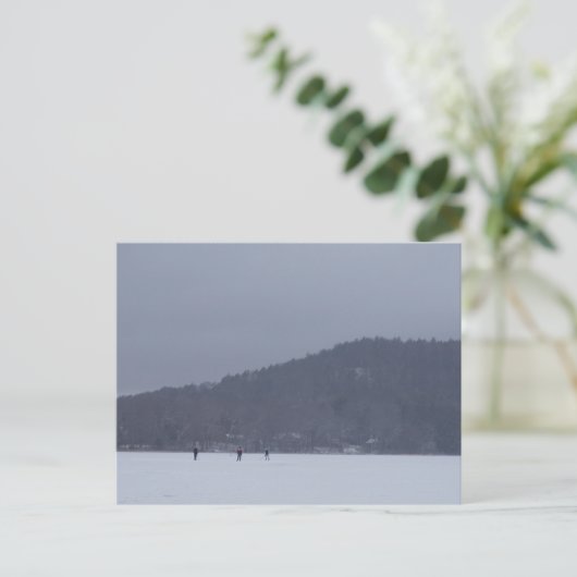 New England Pond Hockey Briefkaart (Staand voorkant)