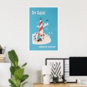 New England Poster Kunst Amerikaanse Reisprent (Thuiskantoor)