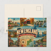 New England-prentbriefkaart Briefkaart (Voorkant / Achterkant)