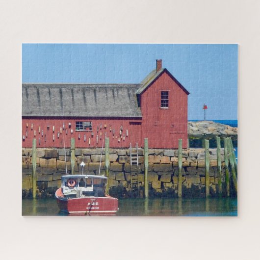 New England Seaside Boat House Fotografie Zomer Legpuzzel (Horizontaal)