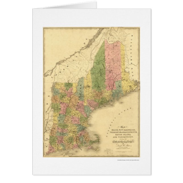 New England States Map 1839 (Voorkant)