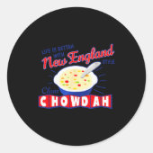 New England Style Clam Chowder  Ronde Sticker (Voorkant)