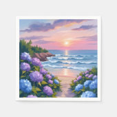 New England Summer | Hydrangea Beach Painting Servet (Voorkant)