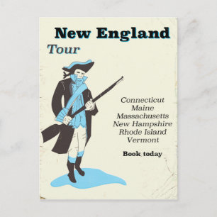New England Tour vintage reisposter Briefkaart