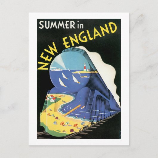 New England Train Advertisement Briefkaart (Voorkant)