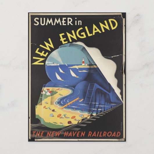 New England Travel Poster Briefkaart (Voorkant)