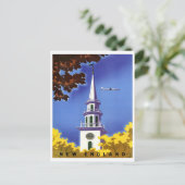 New England, uitkijktoren, vintage vliegreizen Briefkaart (Staand voorkant)