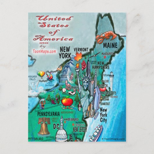 New England USA Card Briefkaart (Voorkant)