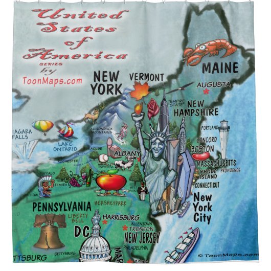 New England USA Douchegordijn (Voorkant)