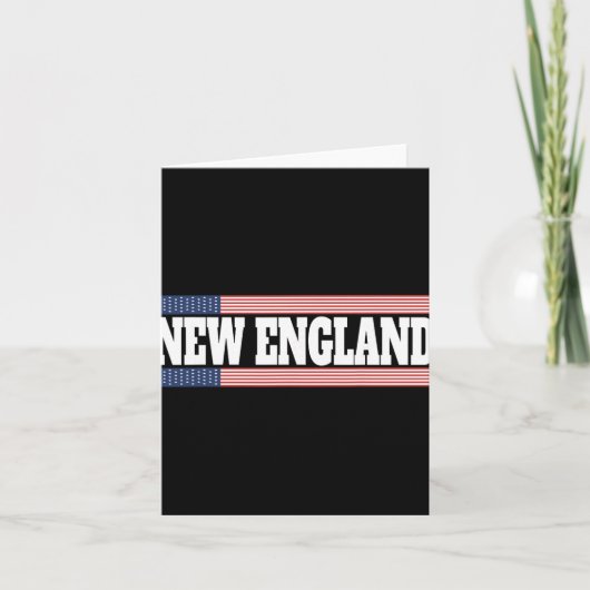 New England Usa Flag Patriotic State Varsity New E Kaart (Voorkant)