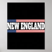New England Usa Flag Patriotic State Varsity New E Poster (Voorkant)