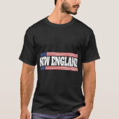New England Usa Flag Patriotic State Varsity New E T-shirt (Voorkant)