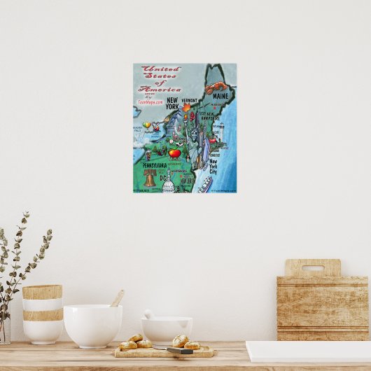 New England USA Poster (Keuken)