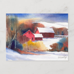 New England Valley Boerderij Briefkaart